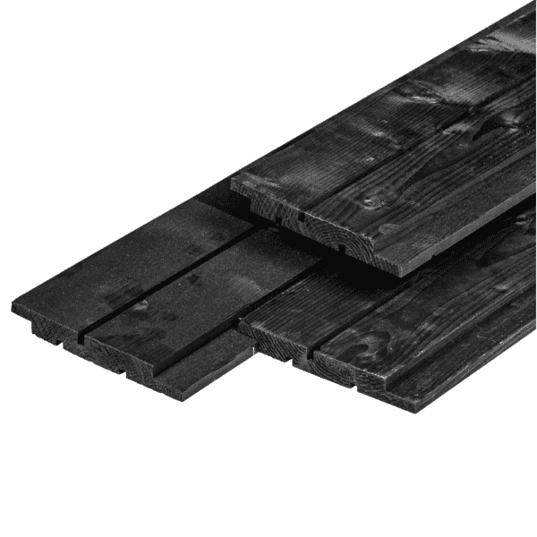 Channelsiding, vuren, zwart gespoten 1.8 x 14.5 cm