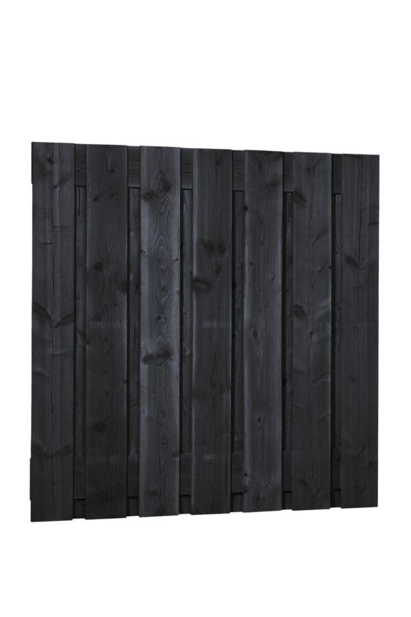 Douglas zwart gedompeld plankenscherm, 15-planks, 180 x 180 cm.