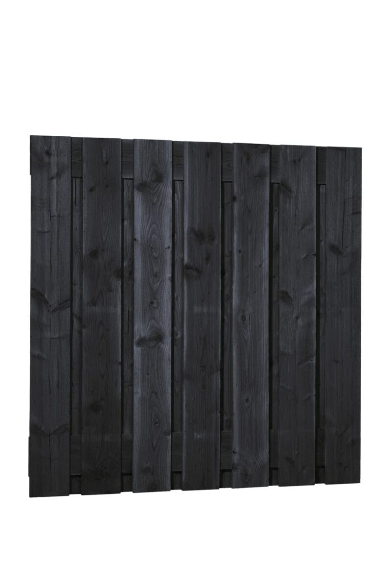 Douglas zwart gedompeld plankenscherm, 15-planks, 180 x 180 cm.