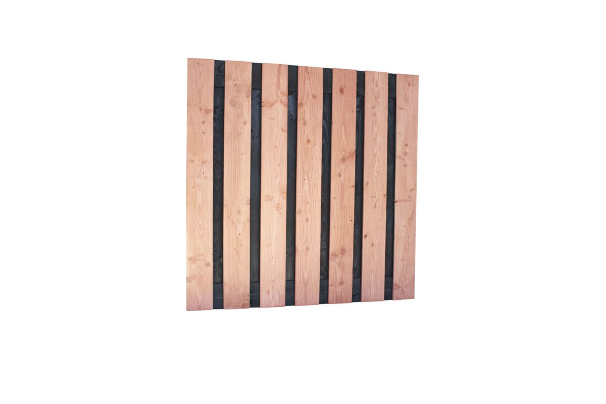 15-planks 19 mm, 180 x 180 cm, zwart/onbehandeld.