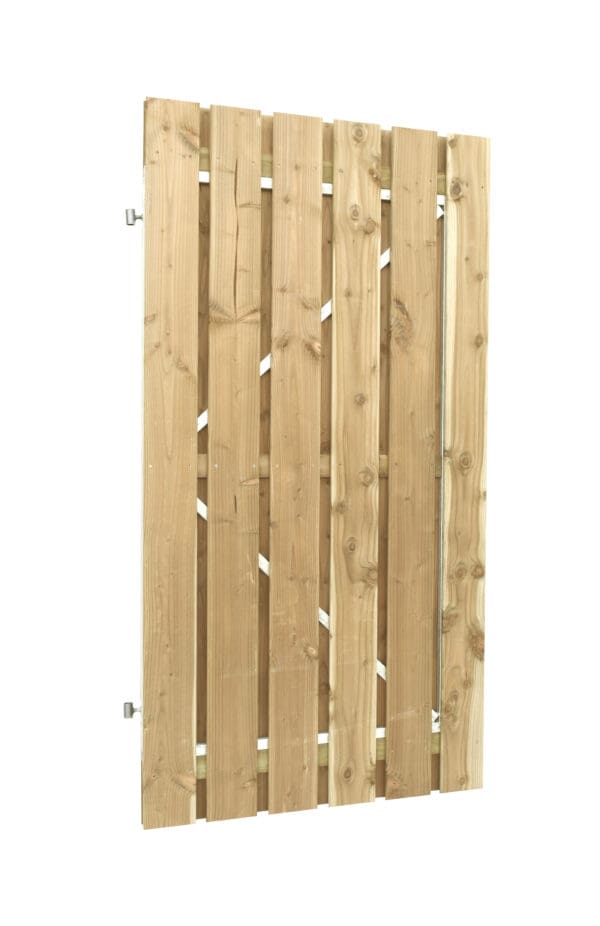 Jumbodeur v.z.v. slotgat, vuren, verstelbaar stalen frame 100 x 200 cm.