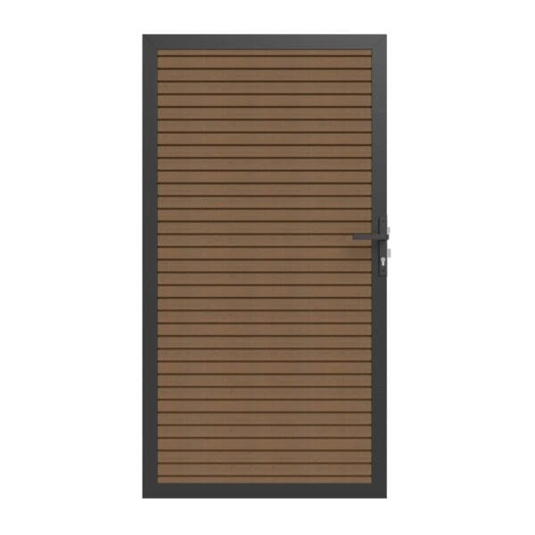 NewTechWood triple profiel tuindeur, Teak.
