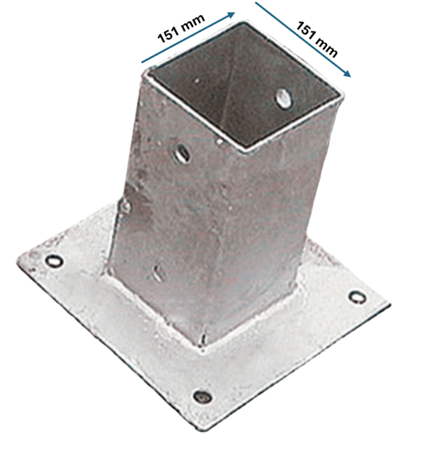 Paalhouder met plaat 151 x 151 x 150 mm