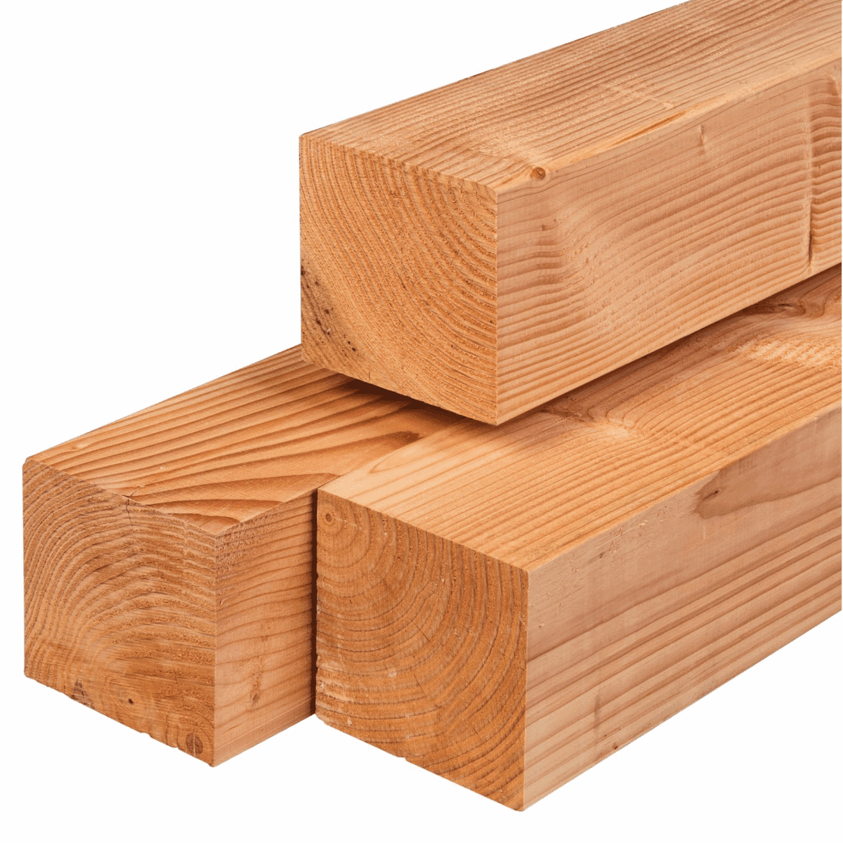 Douglas paal, 14 x 14 cm, geschaafd, onbehandeld