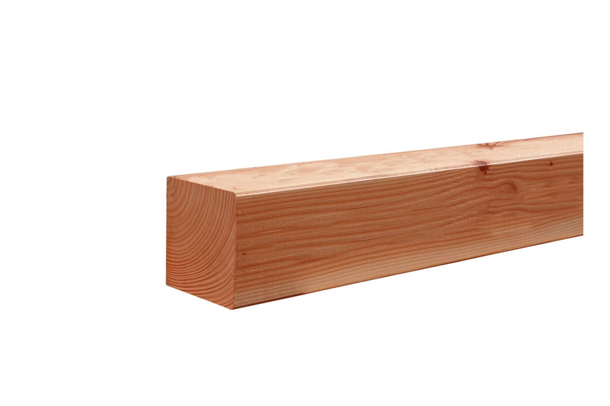 Douglas paal, 6,5 x 6,5 cm, geschaafd, onbehandeld