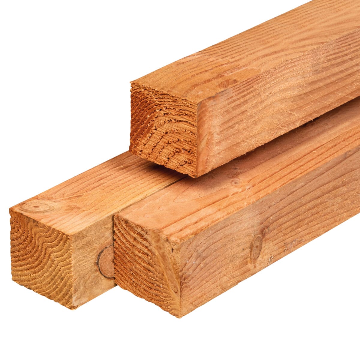 Douglas paal, 9 x 9 x 300, fijnbezaagd, onbehandeld