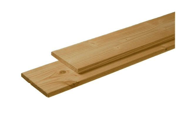 Plank douglas, geschaafd/fijnbezaagd, groen geïmpregneerd 2.8 x 19.5 cm