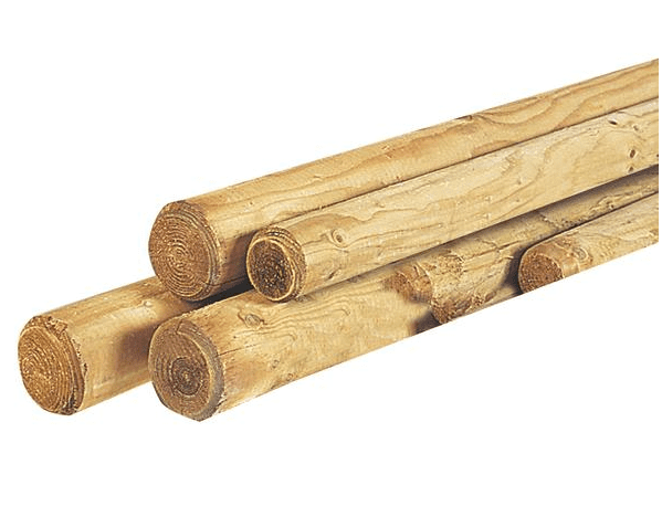 Ronde paal grenen haaks gekort Ø 10 cm