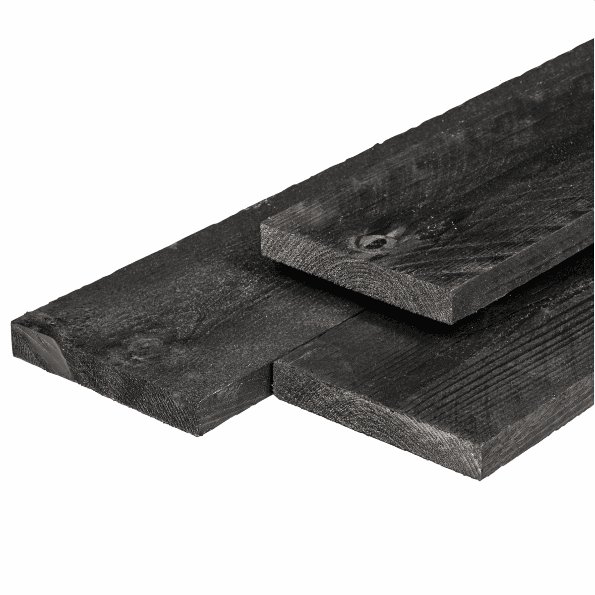 Steigerplank, vuren, zwart gespoten 2.9 x 19 cm