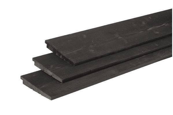 Zweeds rabat vuren, zwart gedompeld 1.1-2.7 x 19.5 cm
